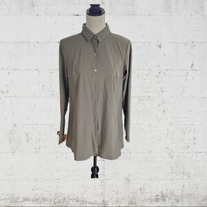 Marla Wynne Luxe Stretch Tech Shirt / Jacket Olive/ Gray New with Tags Size S